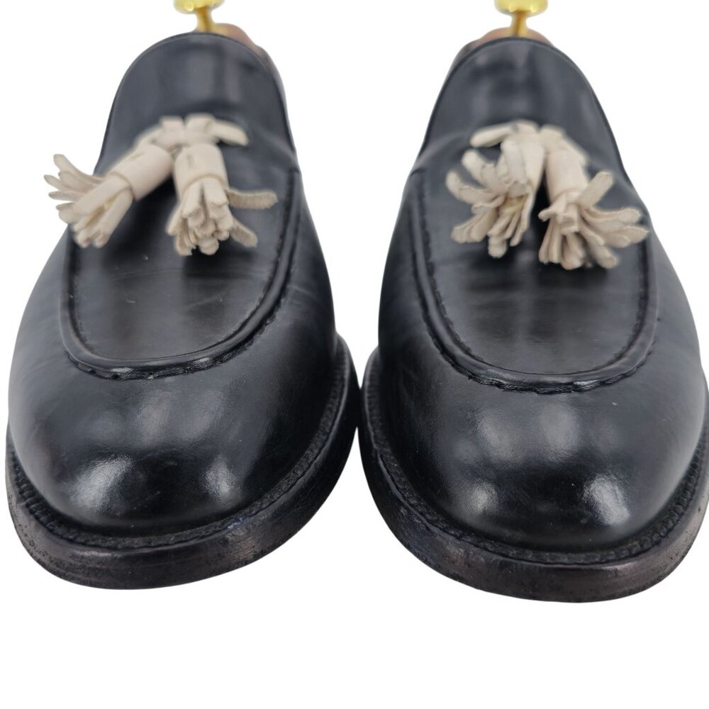 Fratelli Rossetti Italy Mens 6.5US 39.5EU Black White Brera Loafers Dress Shoes - Picture 9 of 11